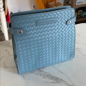 Moroccanoil Light Blue Woven Cosmetic Bag